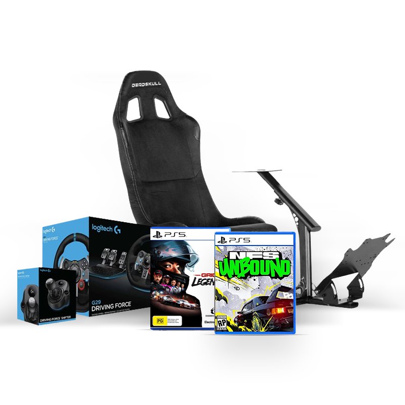 Deadskull Playseat + Logitech G29 Racing Wheel + Logitech Driving Force Shifter G29/G920 + Two Games 